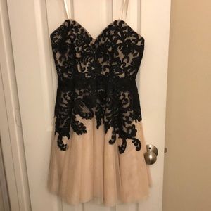 short strapless homecoming dress